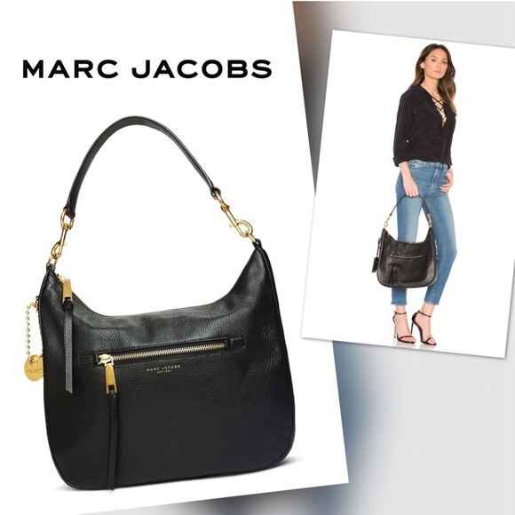 Marc Jacobs Handbags - MARC JACOBS Recruit Leather Hobo Bag black